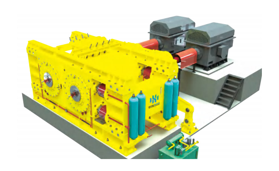 Integrated frame high pressure roller mill