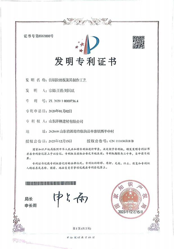 Certificado de patente de invención